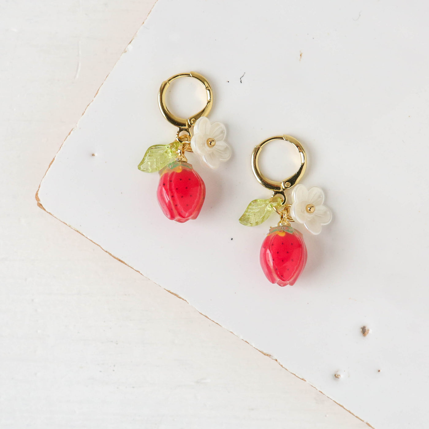 Strawberry Cluster Hoop Earrings