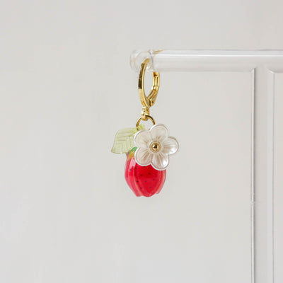 Strawberry Cluster Hoop Earrings