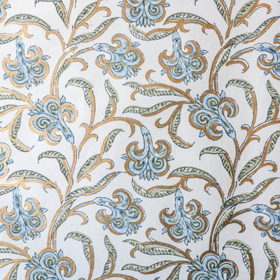 Hand Block Printed Wrap - Iris Glitz Blue Stone