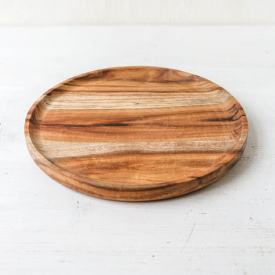 Round Acacia Wood Tray