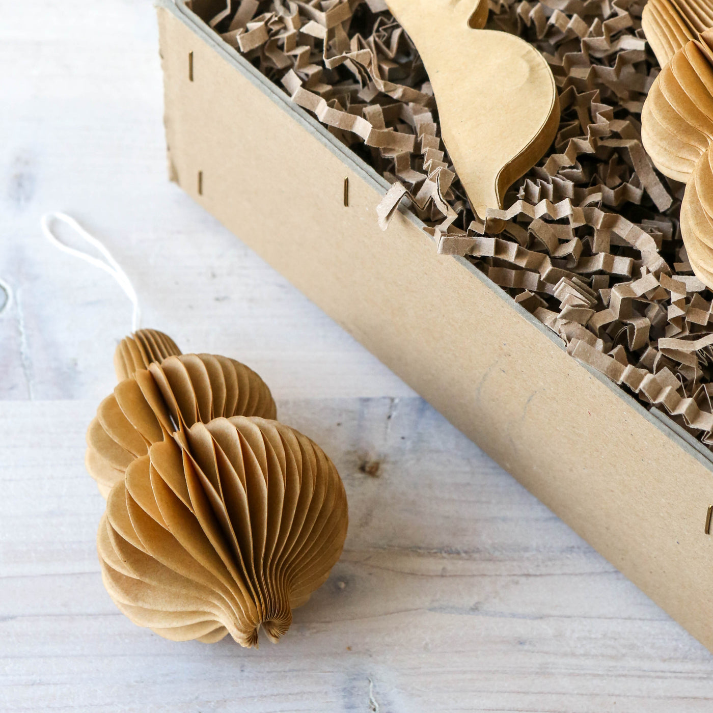7cm Honeycomb Kraft Drop Ornament