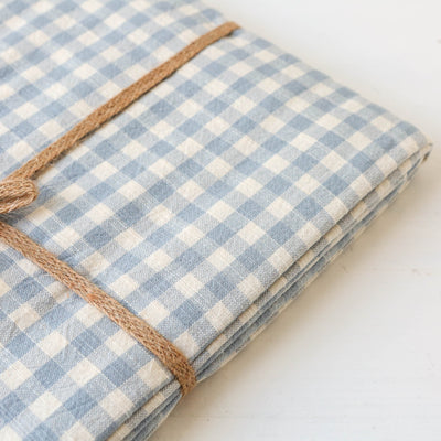 Cotton Tablecloth 130 x 180cm - Blue Gingham