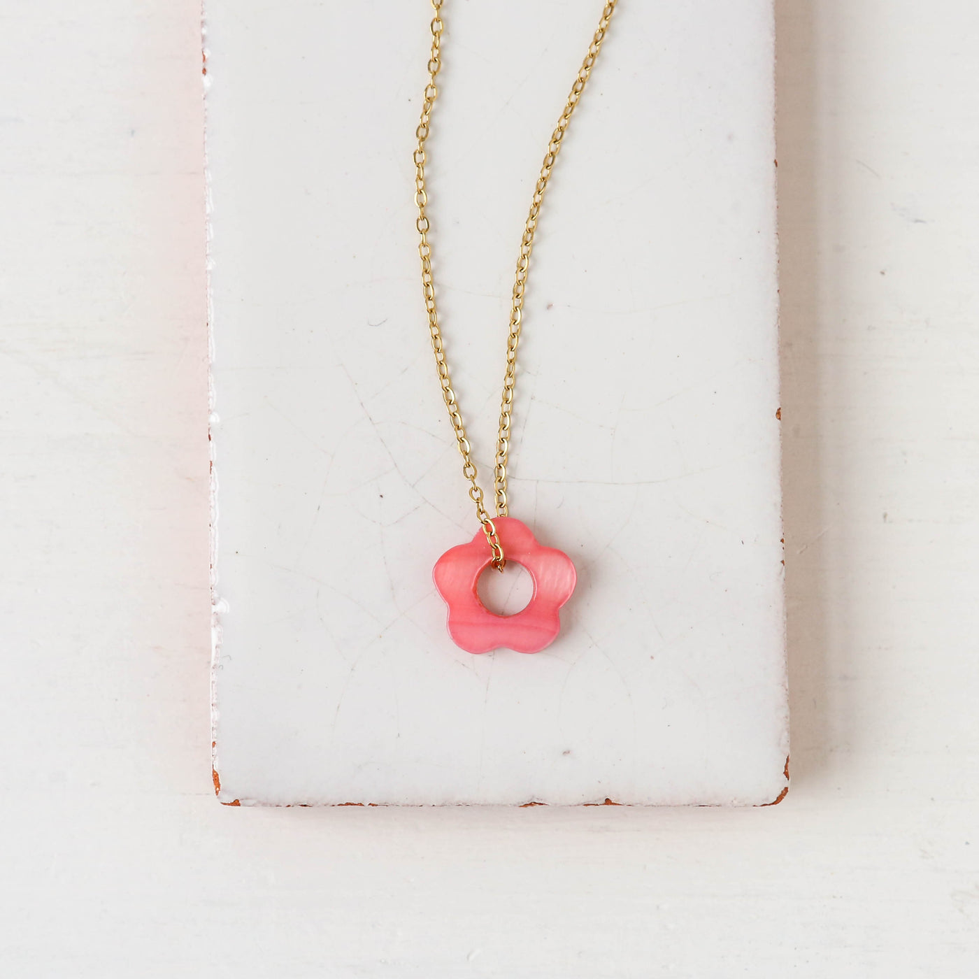 Shell Flower Necklace - Pink