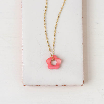 Shell Flower Necklace - Pink