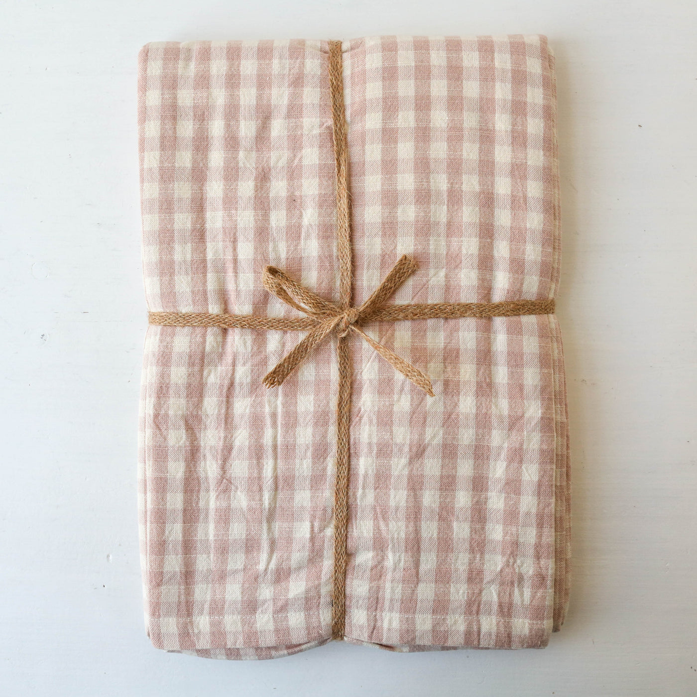 Cotton Tablecloth 130 x 230cm - Pink Gingham