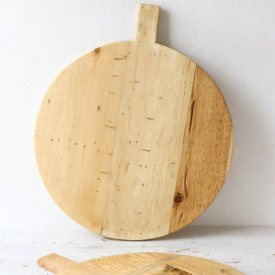 60cm Round Rustic Bleached Wooden Serving Board