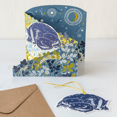 Badger Amongst the Brambles Concertina Card