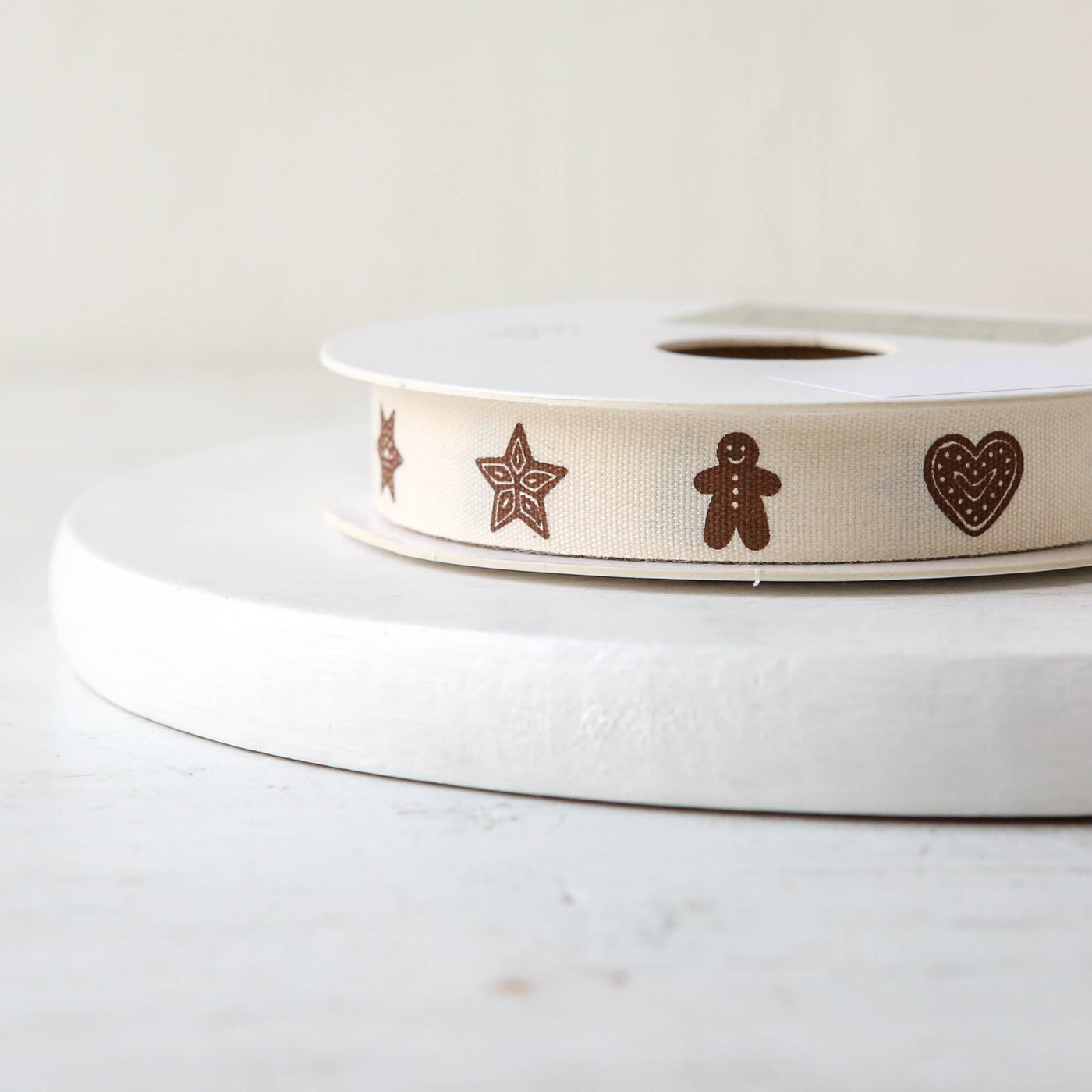 Gingerbread Cotton Ribbon - 15m Roll