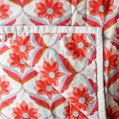 Double Sided Linen Quilt - Edie Floral