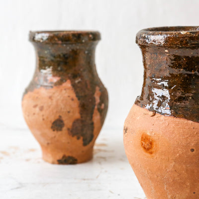 15cm Glazed Turkish Olive Pot