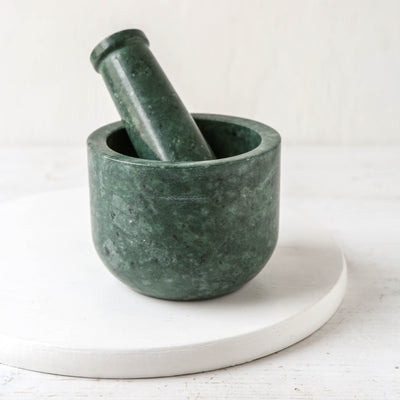 Green Marble Mortar and Pestle
