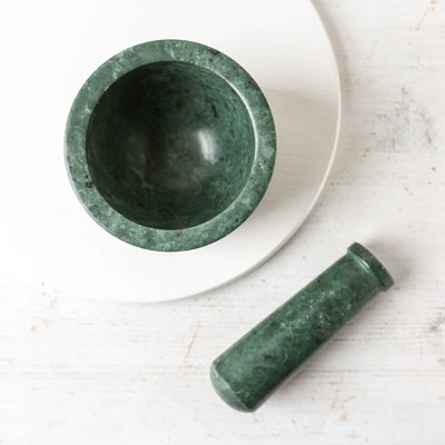Green Marble Mortar and Pestle