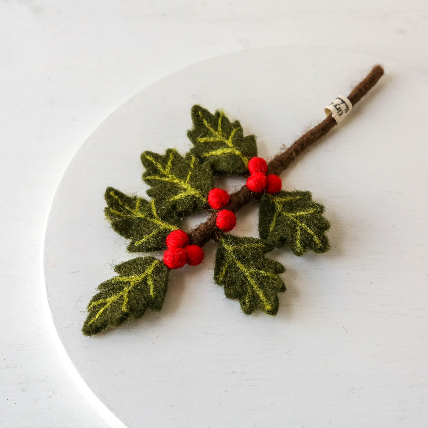 Festive Felt Holly Branch - Small