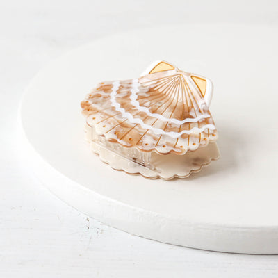 Hand Painted Cellulose Hair Claw - Sea Shell