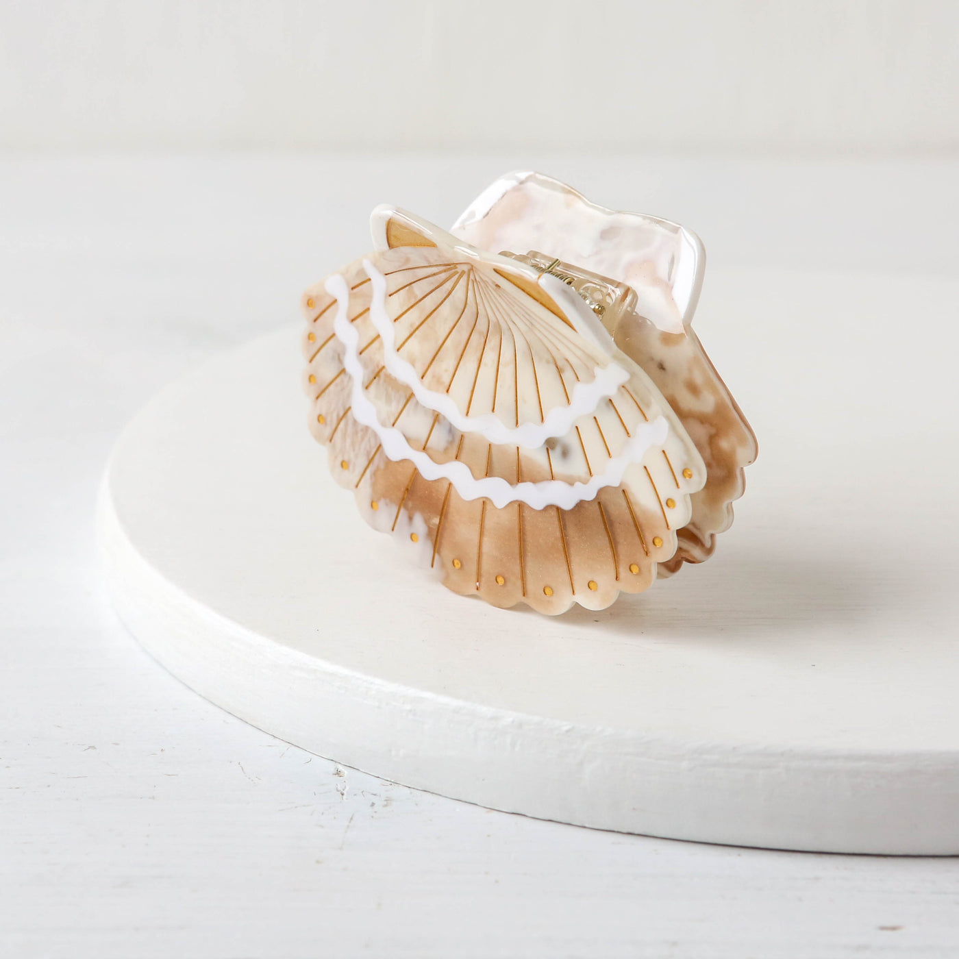 Hand Painted Cellulose Hair Claw - Sea Shell