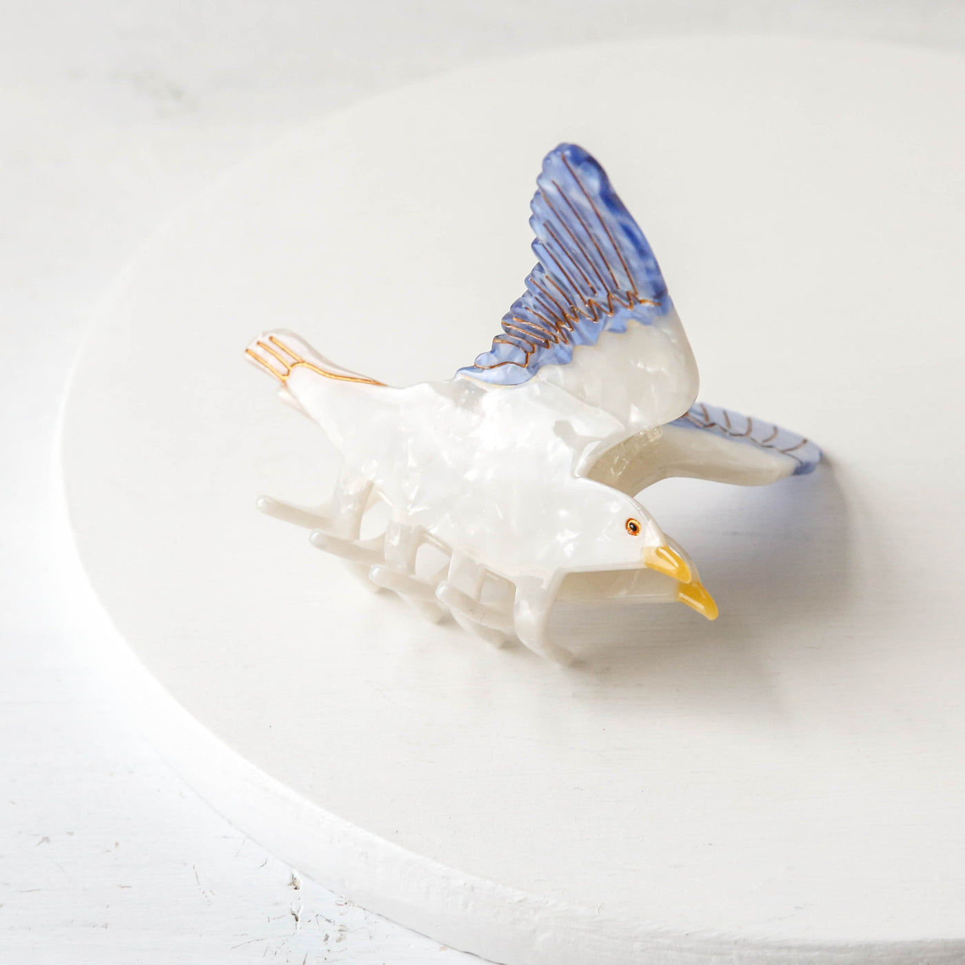 Hand Painted Cellulose Hair Claw - Seagull