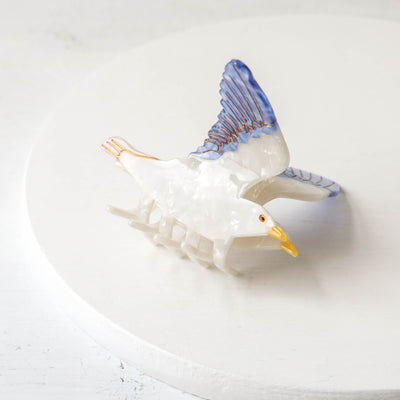 Hand Painted Cellulose Hair Claw - Seagull