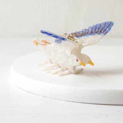 Hand Painted Cellulose Hair Claw - Seagull