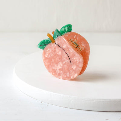 Hand Painted Cellulose Hair Claw - Peach