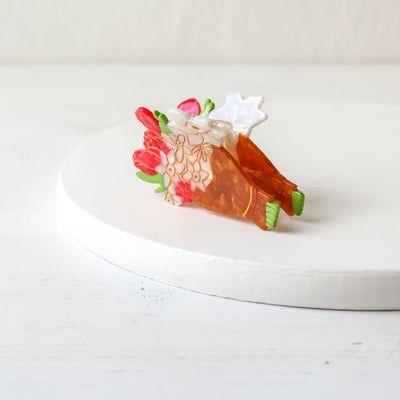 Hand Painted Cellulose Hair Claw - Wild Flowers Bouquet