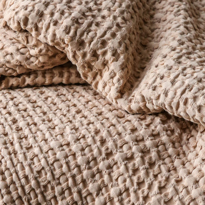 260cm Waffle Cotton Throw - Cinnamon