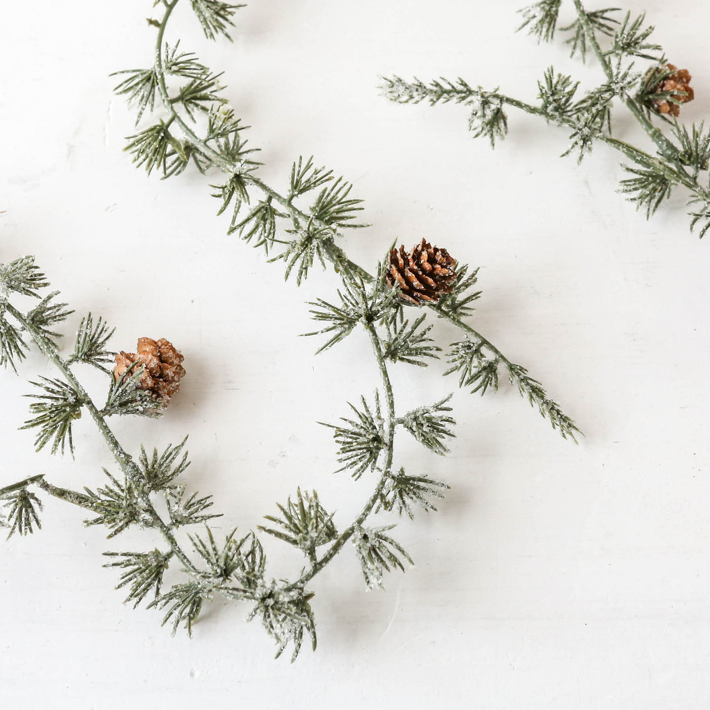 180cm Artificial Cedar Garland with Real Cones & Snow