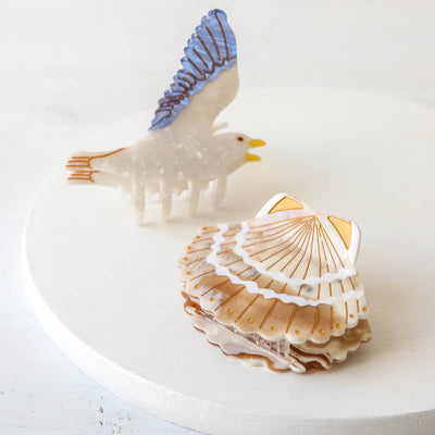 Hand Painted Cellulose Hair Claw - Sea Shell