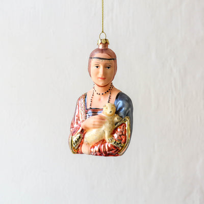 The Lady with an Ermine Glass Tree Decoration