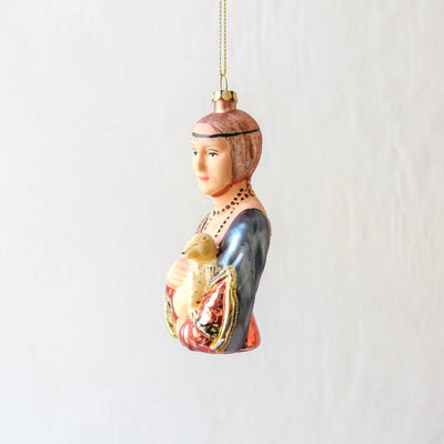 The Lady with an Ermine Glass Tree Decoration