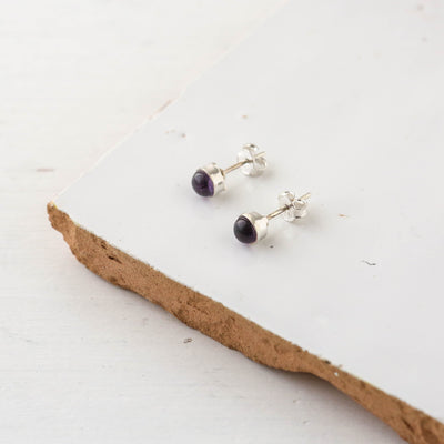 Silver Pebble Stud Earrings