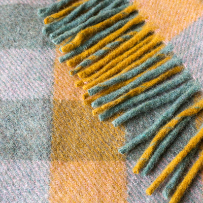 Recycled Wool Blanket - Sage Gingham