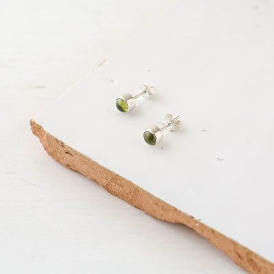 Silver Pebble Stud Earrings