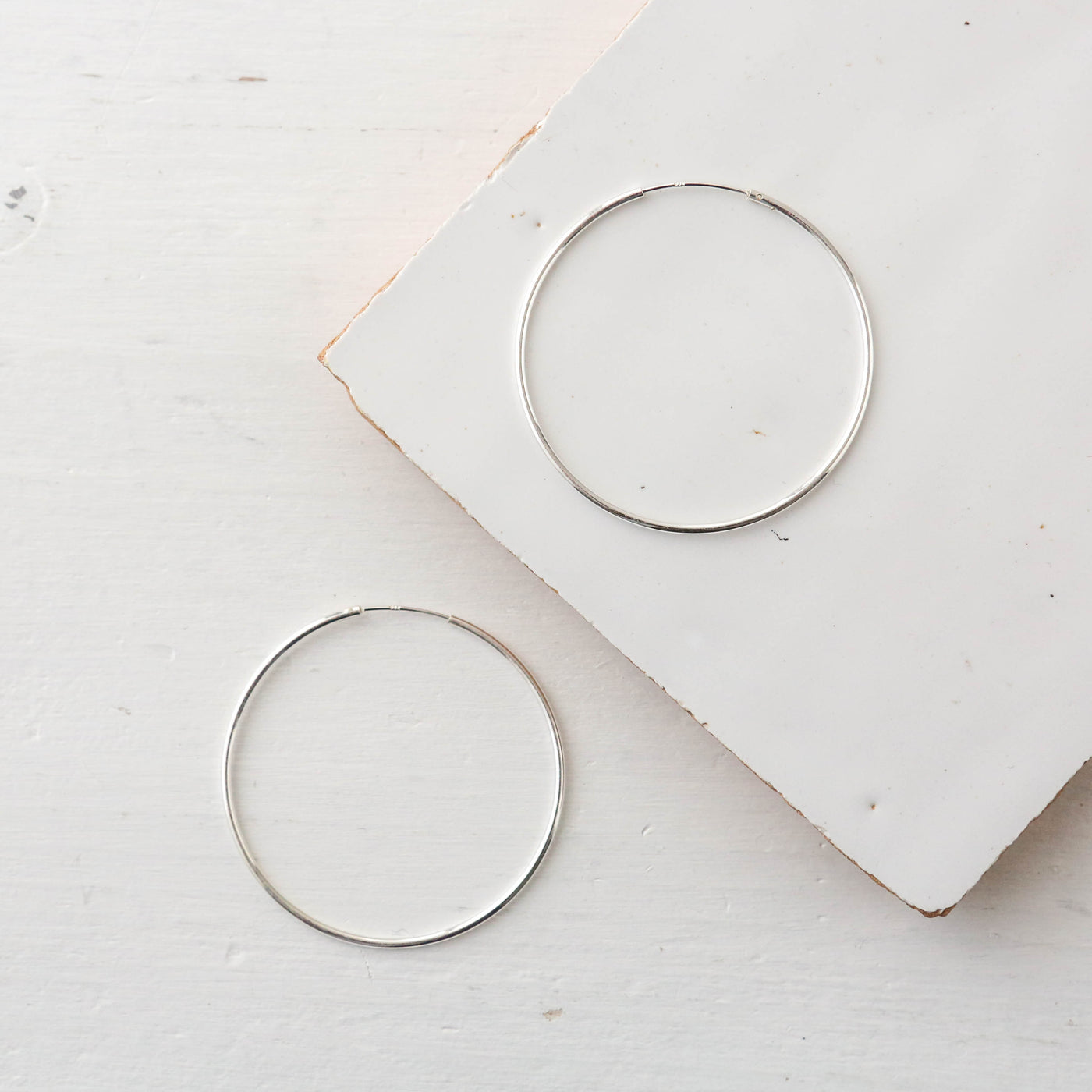 40mm Large Silver Hoop Earrings