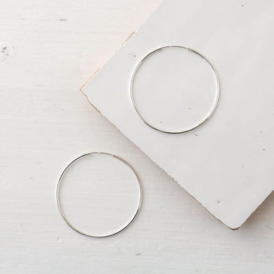 40mm Large Silver Hoop Earrings