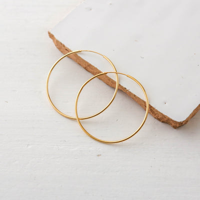 40mm Large Gold Plated Hoop Earrings