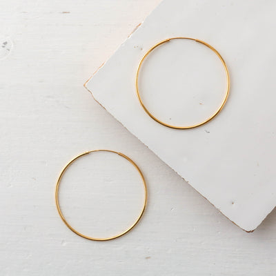40mm Large Gold Plated Hoop Earrings