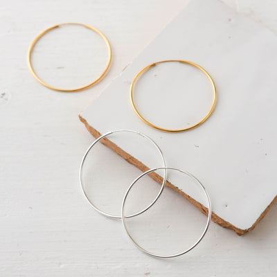 40mm Large Silver Hoop Earrings