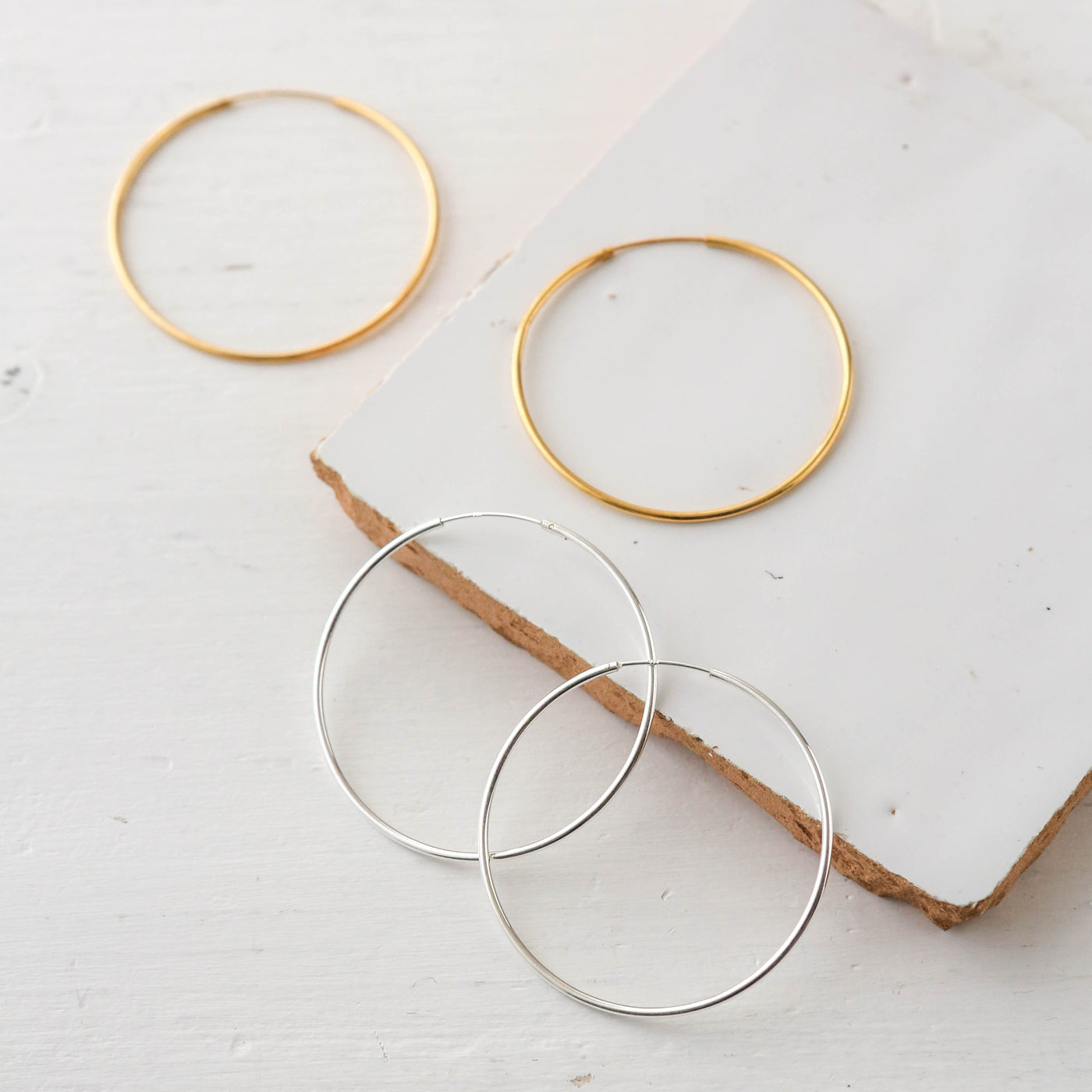 40mm Large Gold Plated Hoop Earrings
