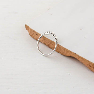 Graduated Bead Silver Stacking Ring
