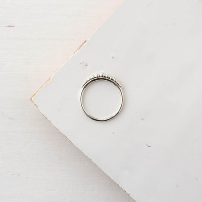 Graduated Bead Silver Stacking Ring