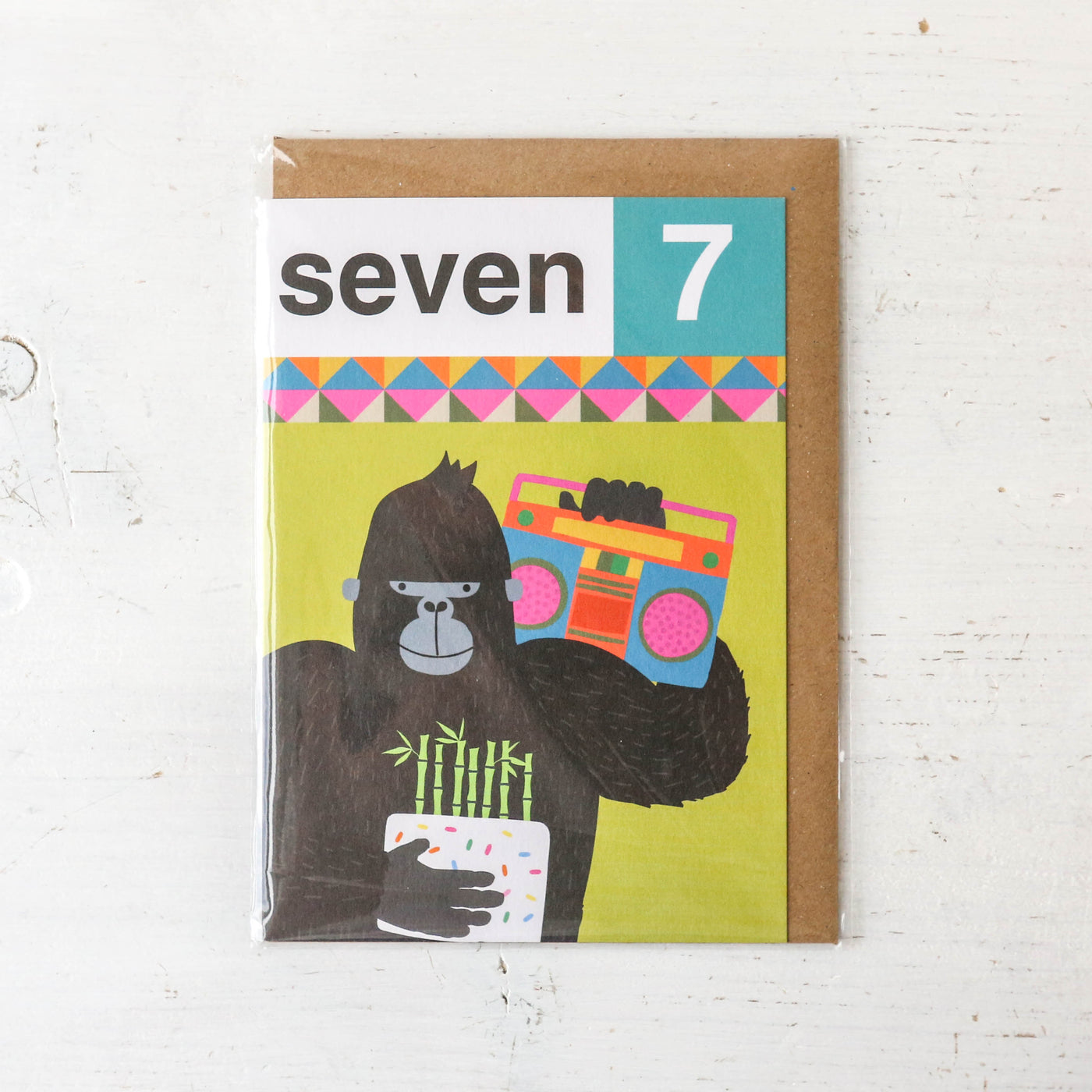 Gorilla Seven 7th Birthday Card