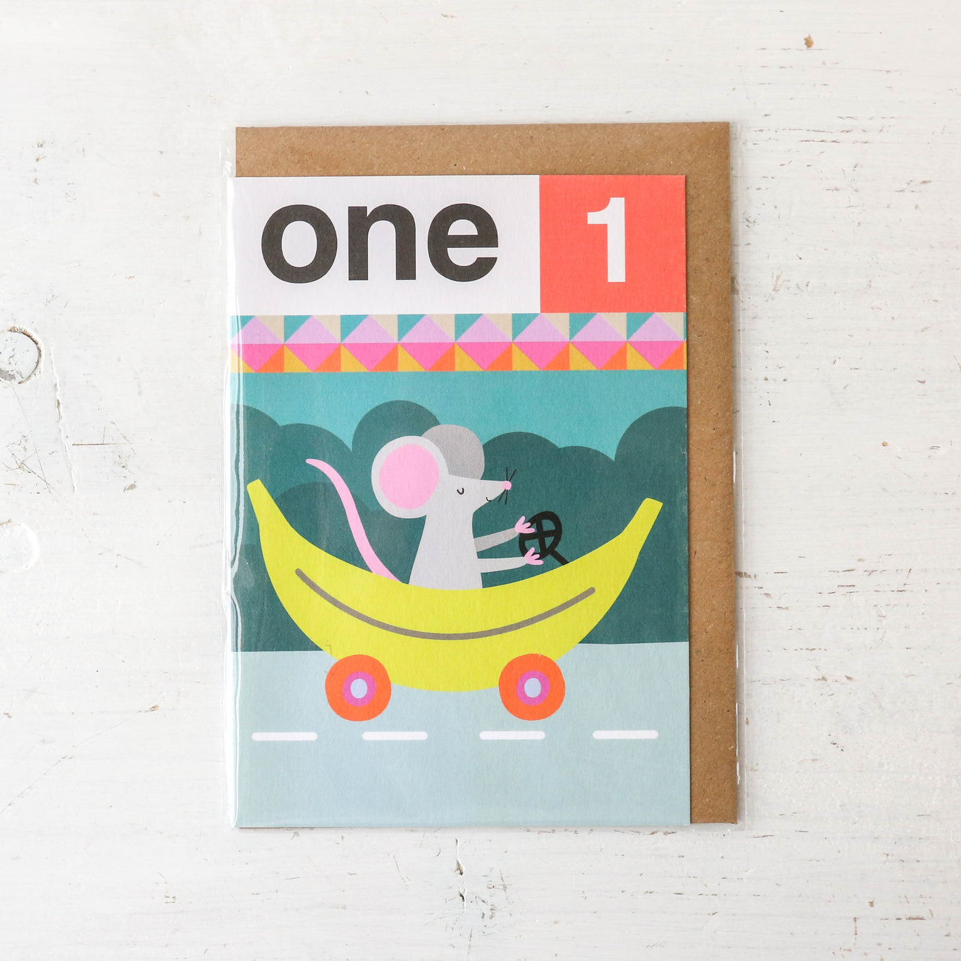 Mouse One 1st Birthday Card
