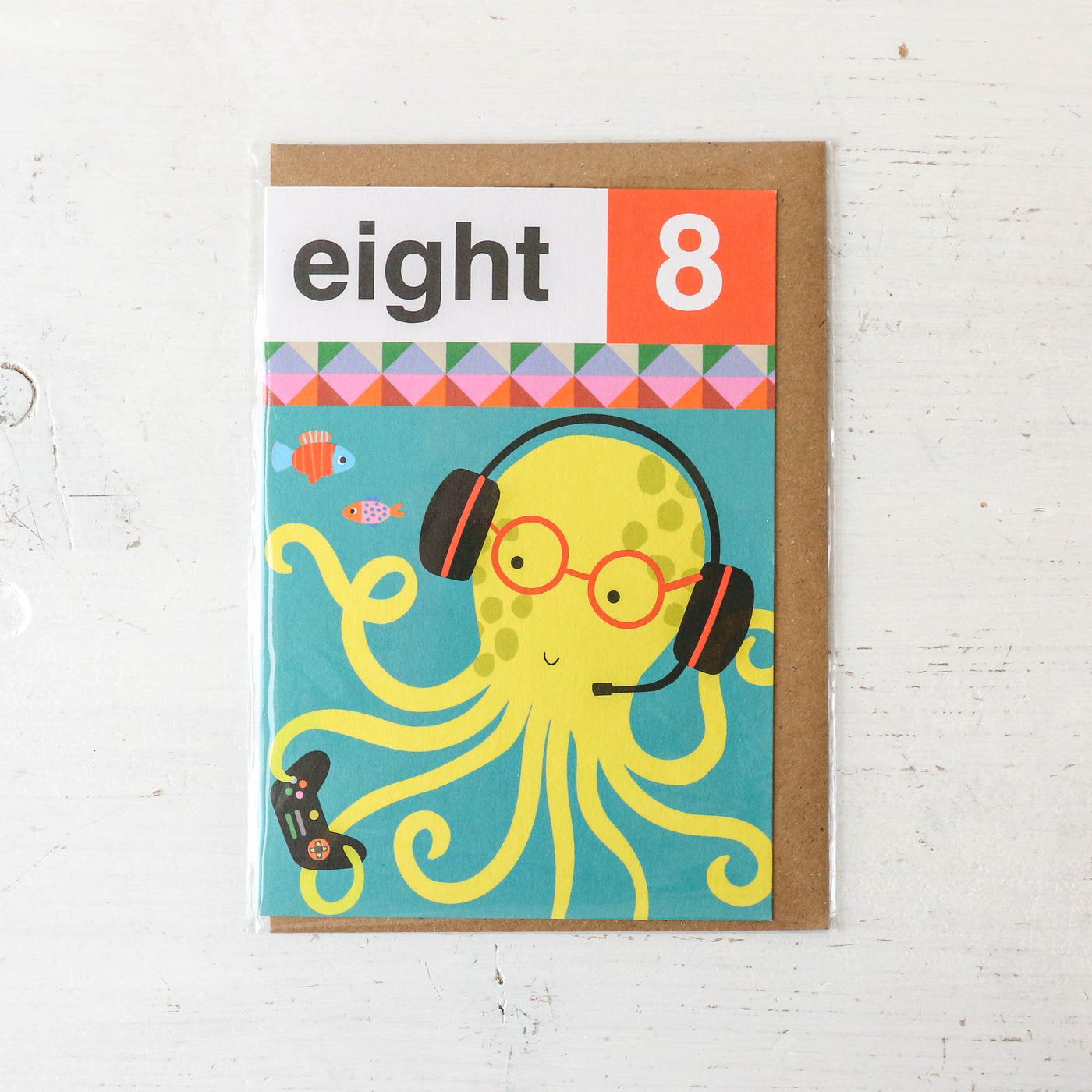 Octopus Eight 8th Birthday Card