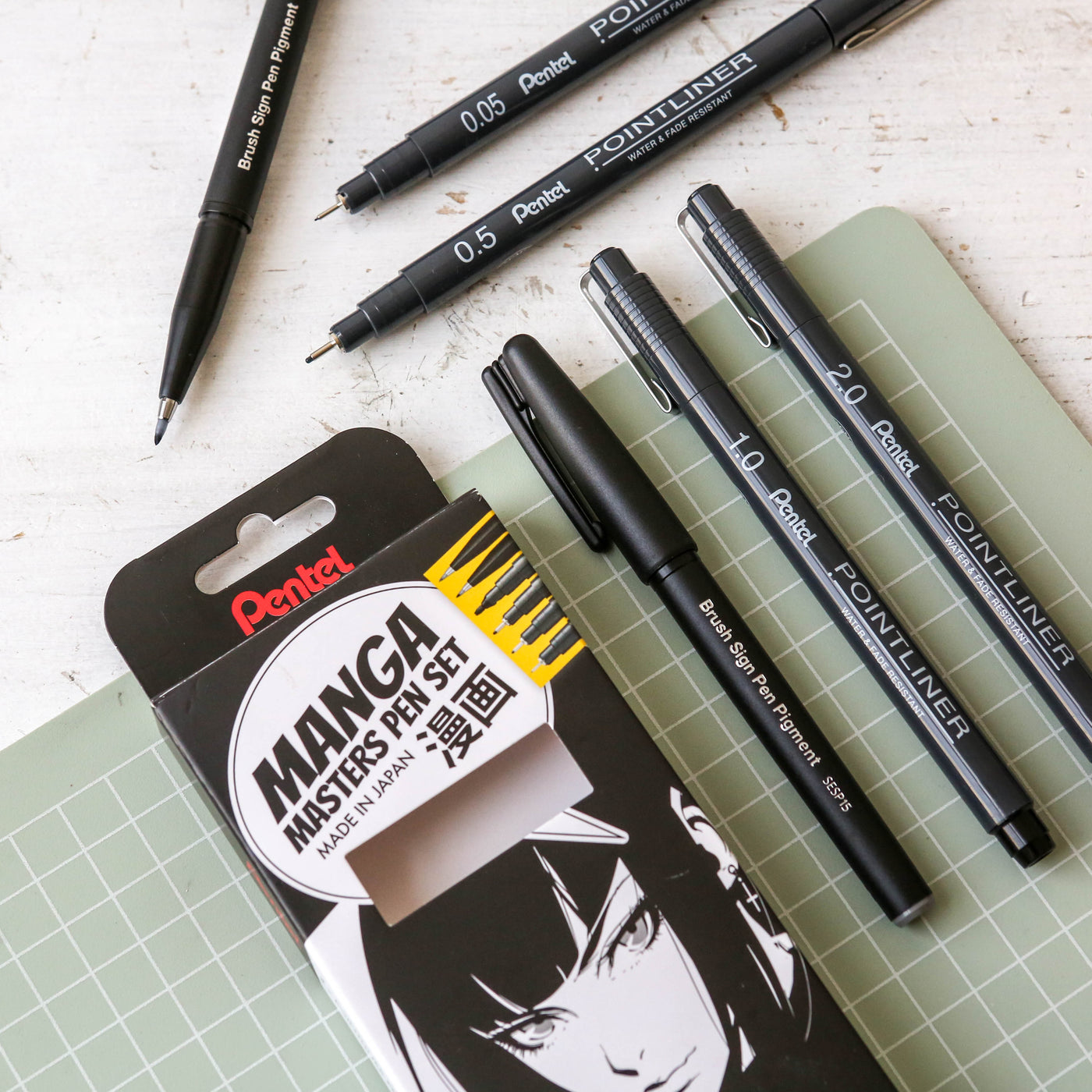 Stylos Uni Pin à Pointe Pinceau - Lot De 3, Encre Noire Indélébile Et Résistante à L'eau - Idéal Pour Le Dessin Et Le Lettrage - 7