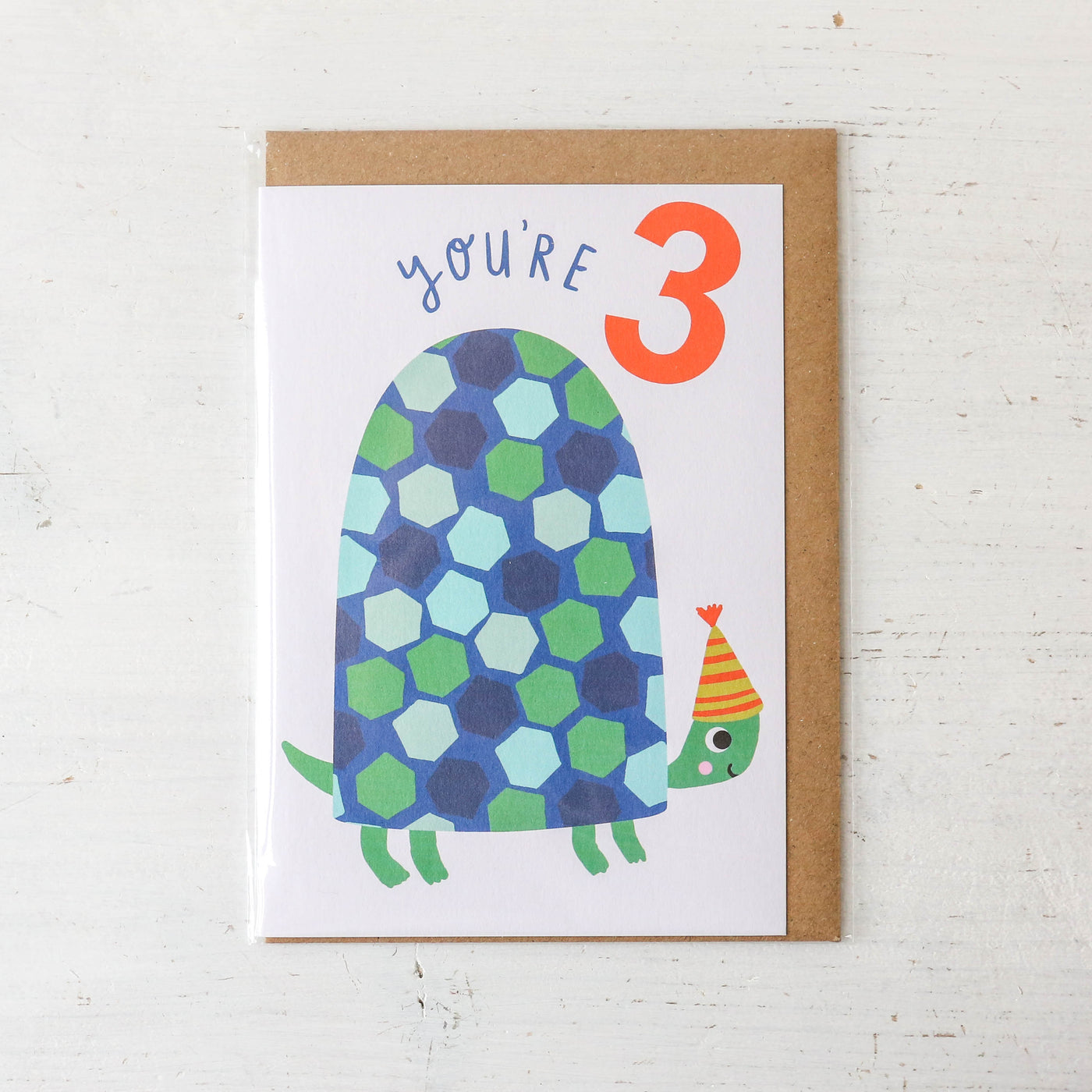 Age 3 Turtle Birthday Card