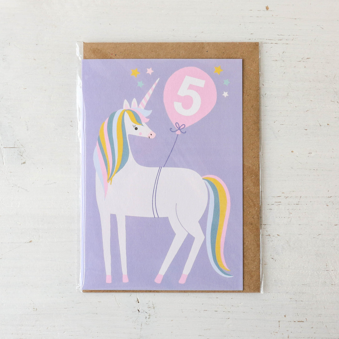 Age 5 Unicorn Birthday Card