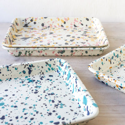 Catalina Splatter Enamel Rectangular Tray