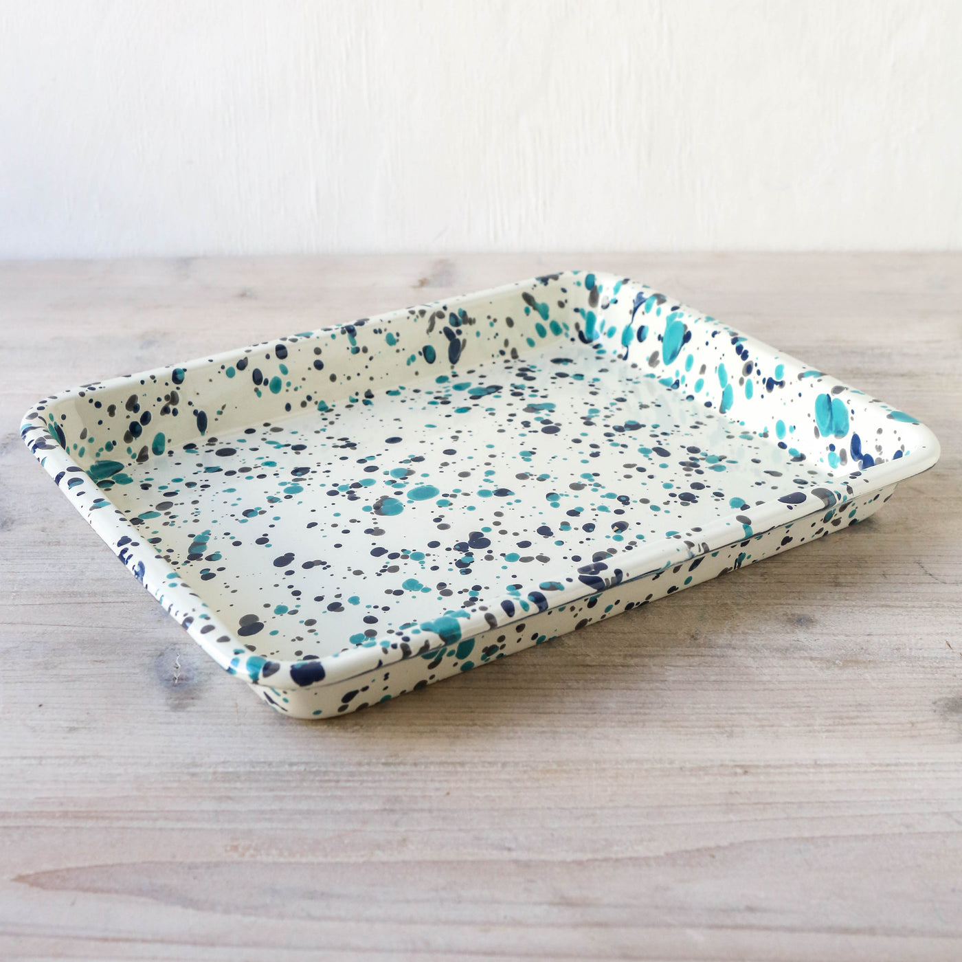 Catalina Splatter Enamel Rectangular Tray