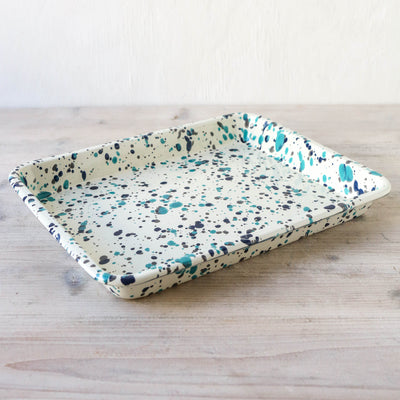 Catalina Splatter Enamel Rectangular Tray