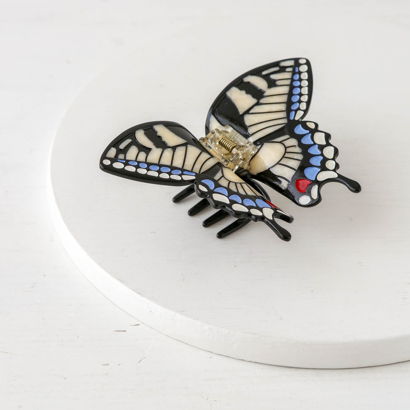 Hand Painted Cellulose Hair Claw - Swallowtail Butterfly